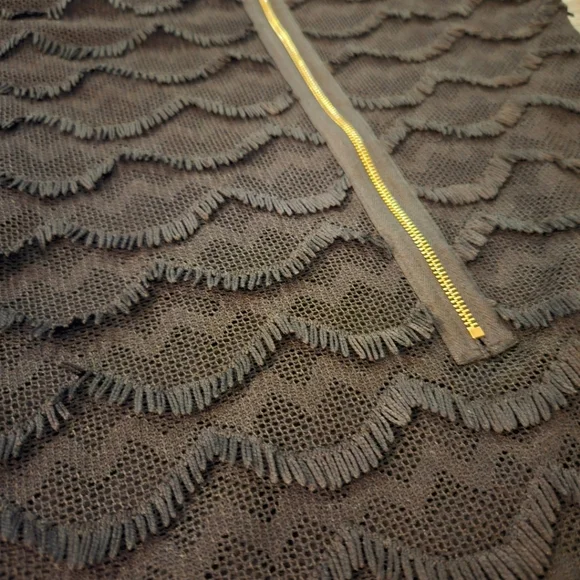 Guess Lace Fringe Black Bodycon Dress - Size 6 - Picture 14 of 16